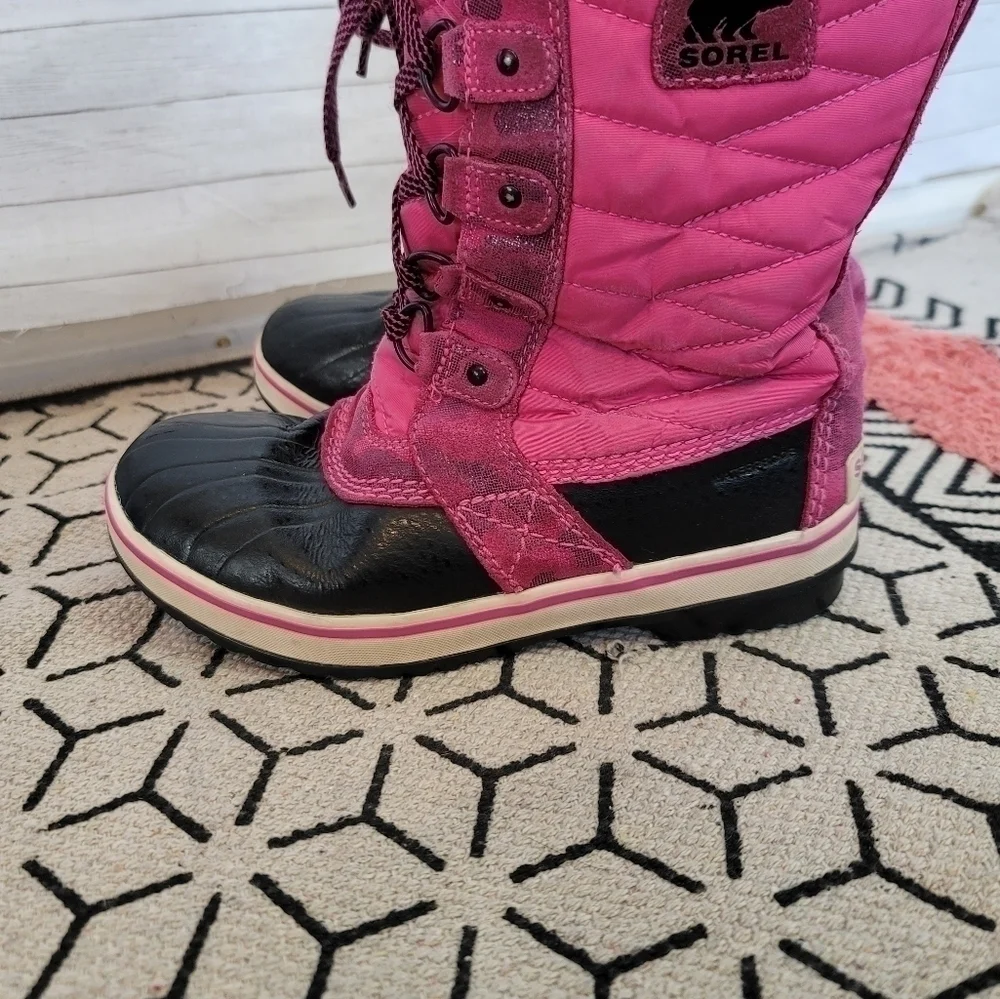 SOREL TOFINO PINK CAMO WATERPROOF SNOW BOOTS, SZ 3
